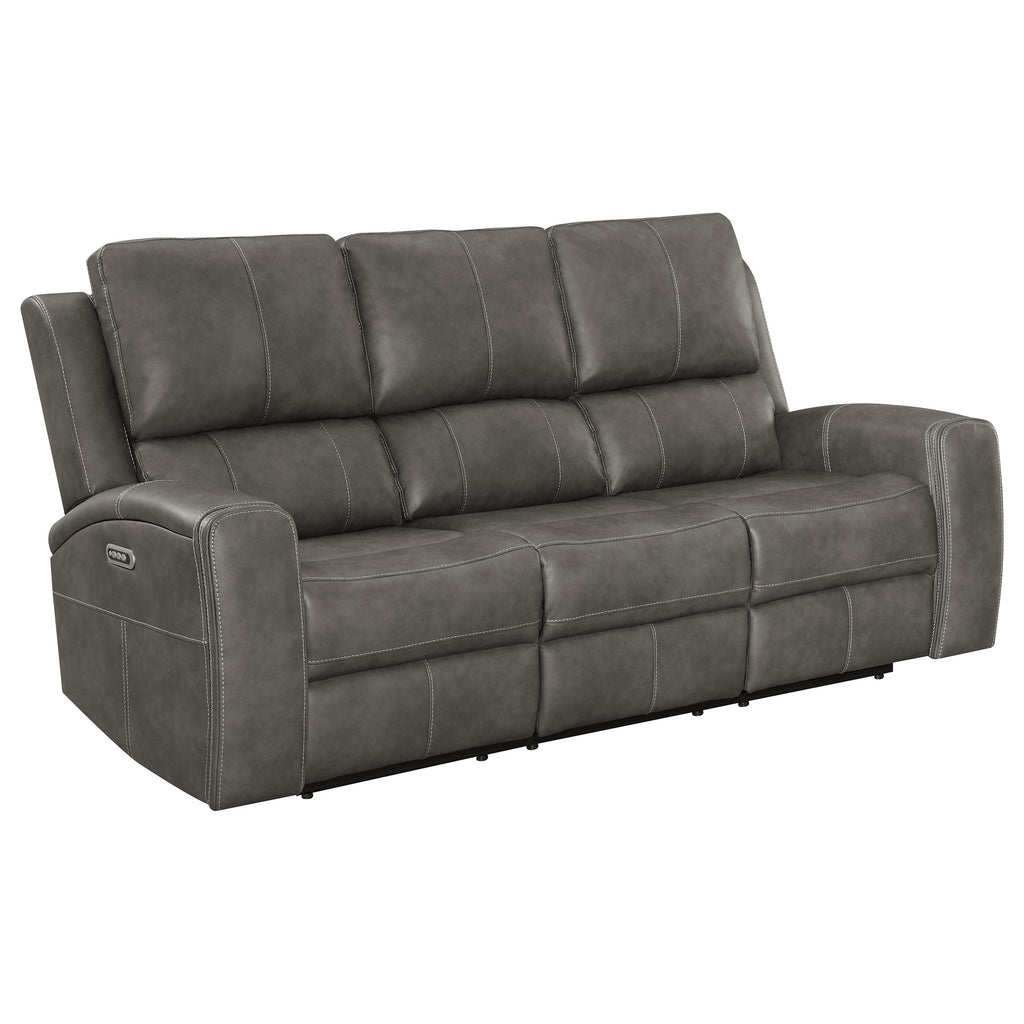 Brickston Triple Power Reclining Sofa Charcoal