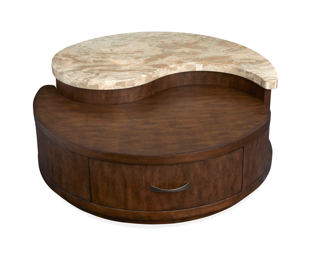 McPherson - Round Cocktail Table With Casters - Burnt Umber