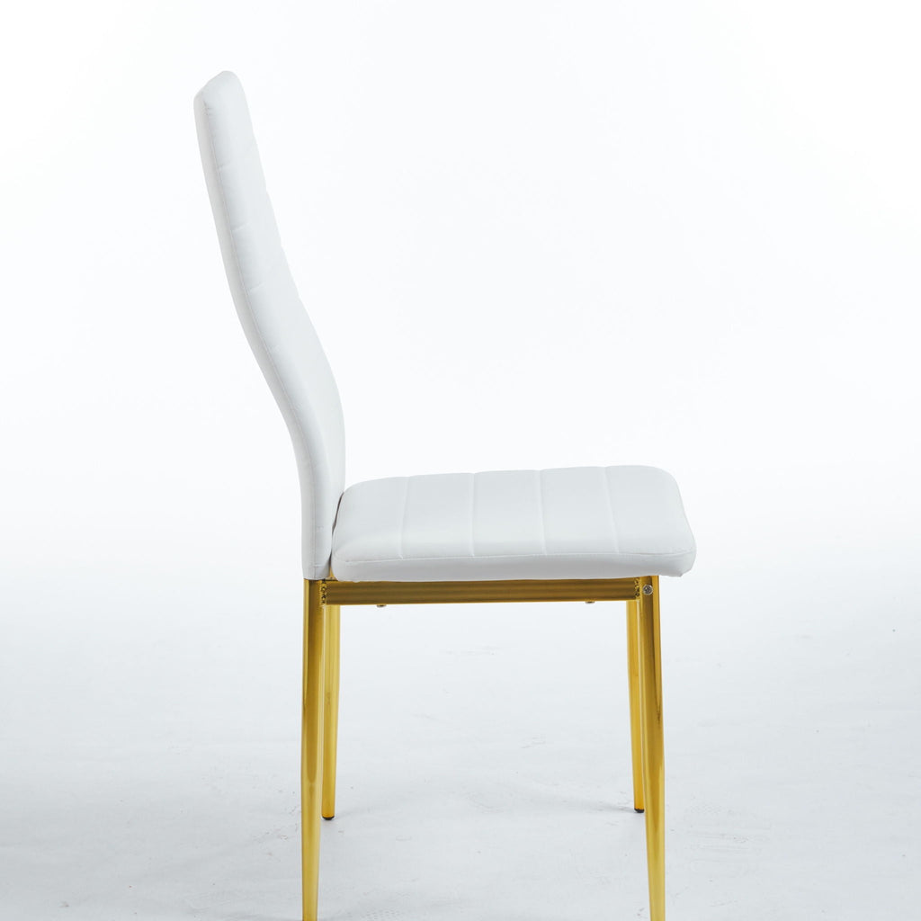Dining Chair (Set of 4) - Gold / White