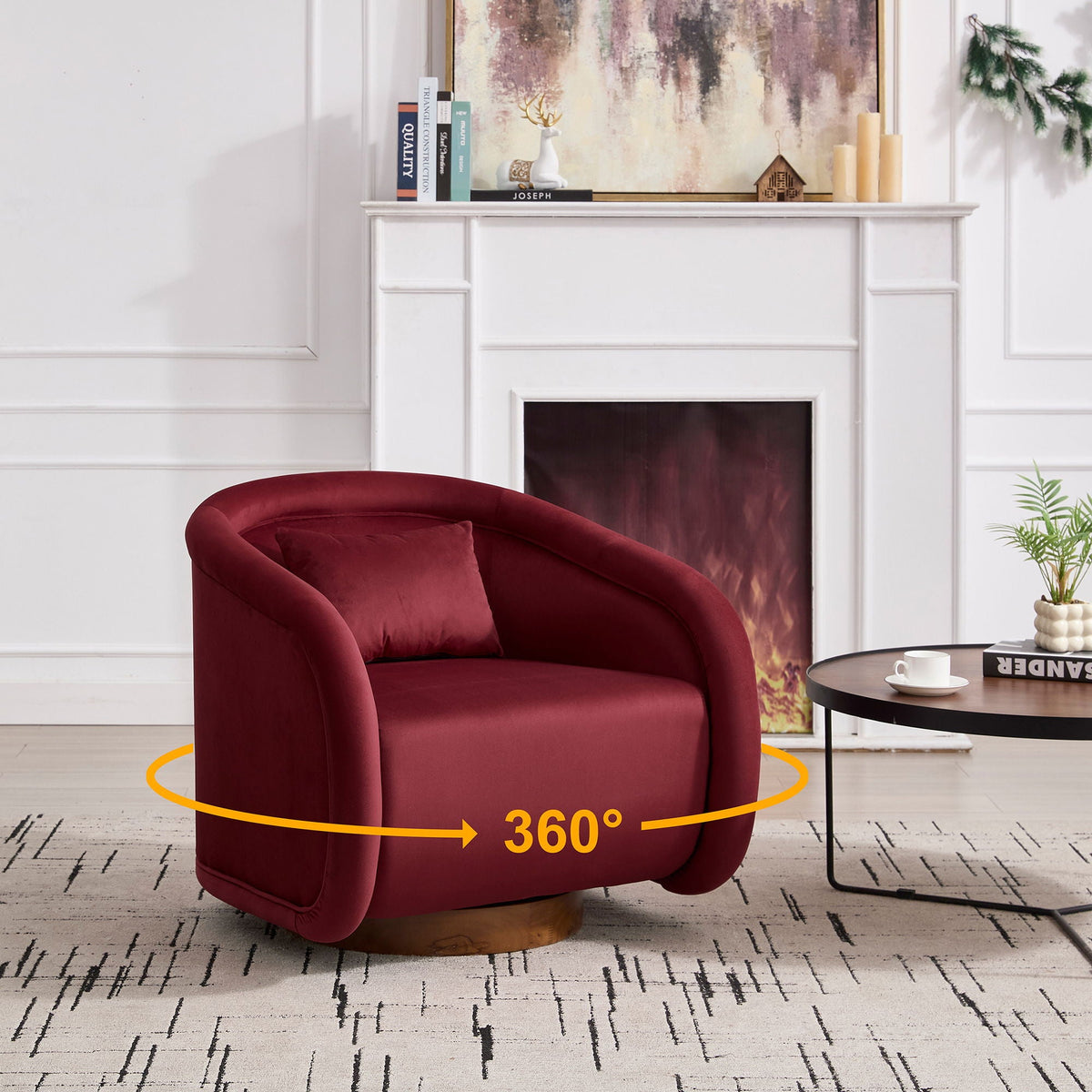Swivel Accent Chair With 360 Degree Rotating