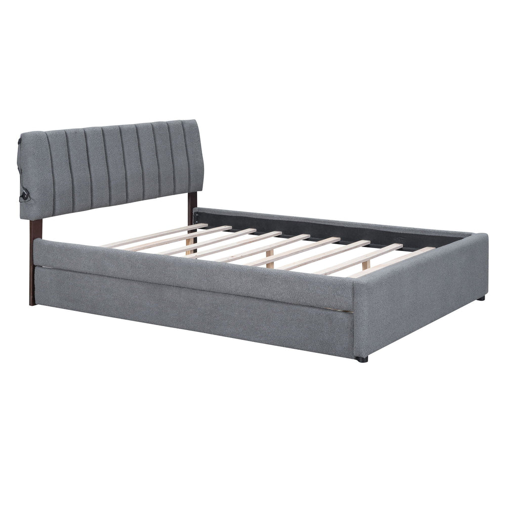 Upholstered Platform Bed With Trundle