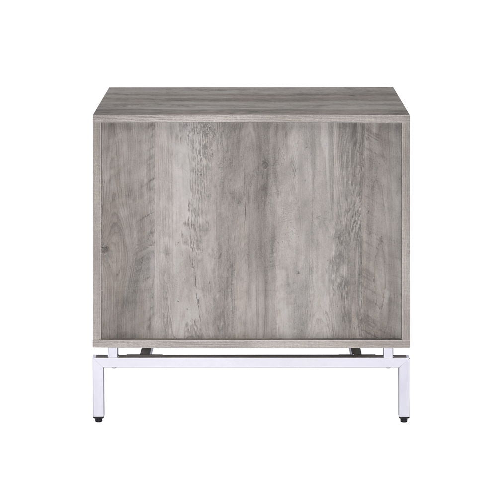 Cistus - Accent Table - Weathered Gray Oak & White