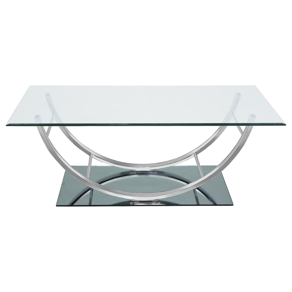 Danville 2-piece Glass Top Coffee and End Table Set Chrome