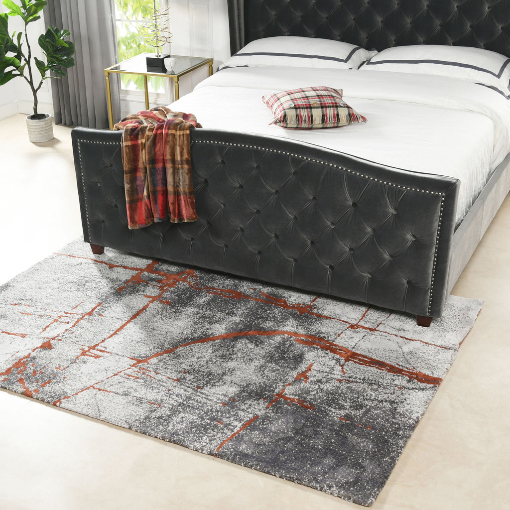 Quarry - 5' X 6.5' Abstract Area Rug - Gray