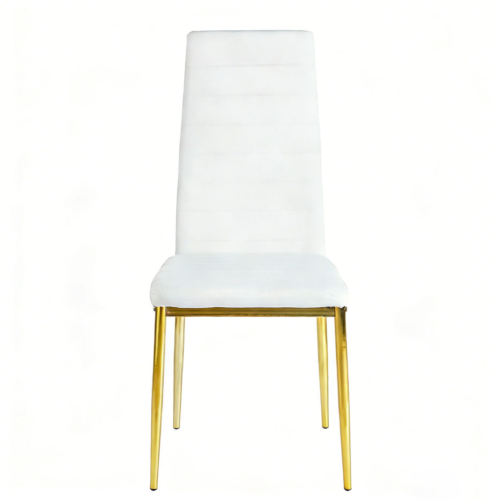 Dining Chair (Set of 4) - Gold / White