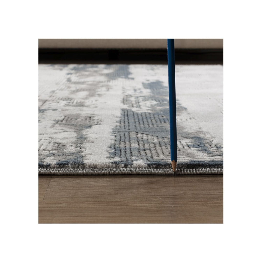 Geometrix - 5'3" X 7'3" Area Rug & Geometric 3D Effect - Ivory / Gray - Polyester