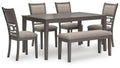 Wrenning - Dining Room Table Set (Set of 6) - Gray