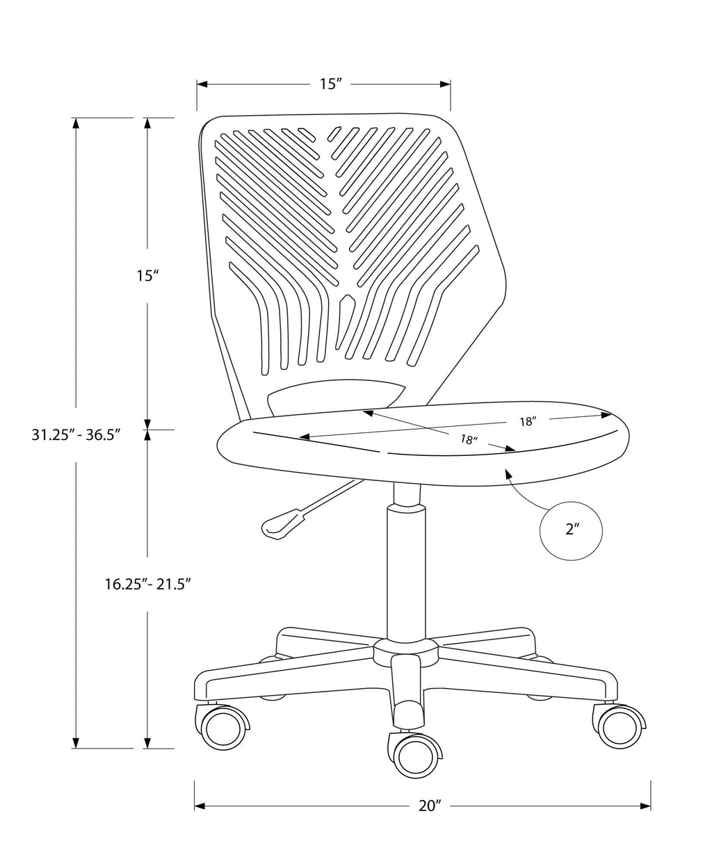 Office Chair & Adjustable Height, Swivel, Ergonomic