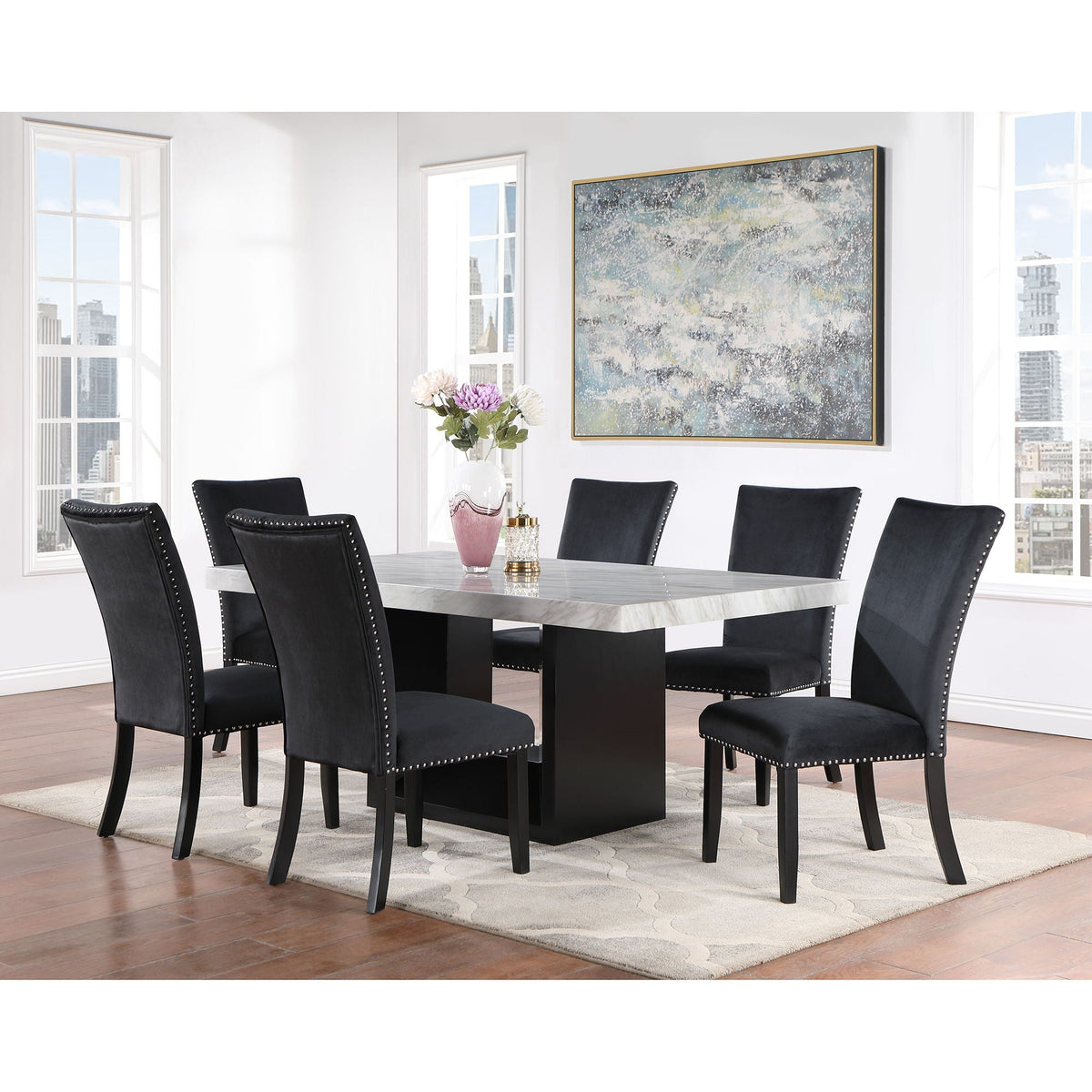 Sheena - 5 Pieces Dining Table Set - Black