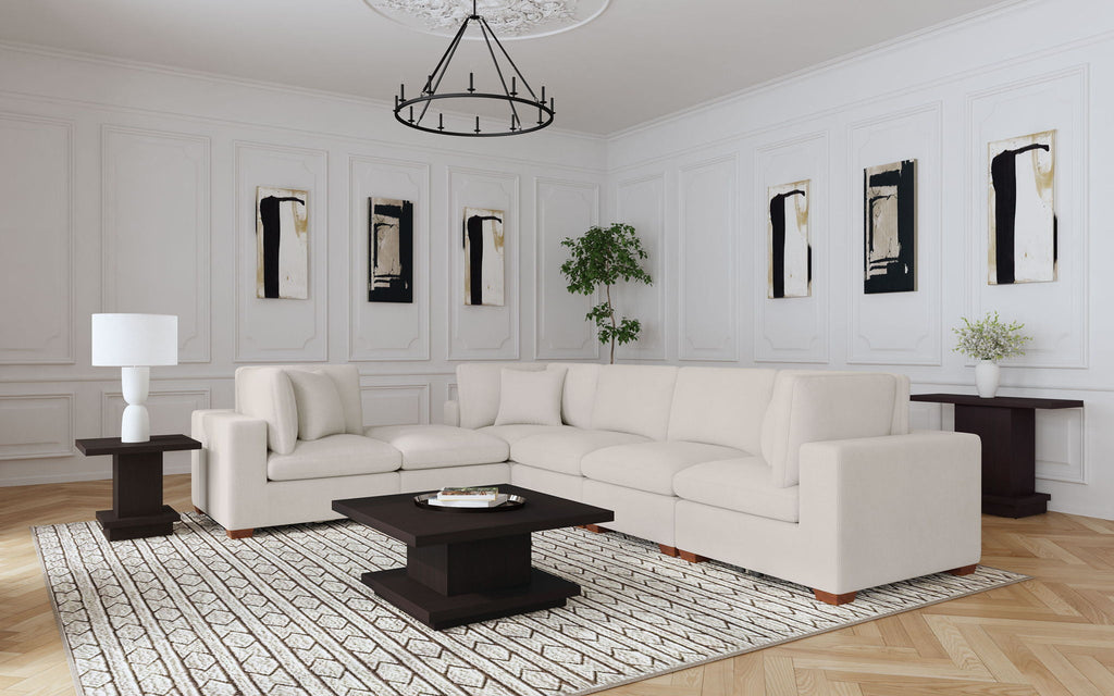 Lakeview 6-piece Upholstered Modular Sectional Sofa Ivory