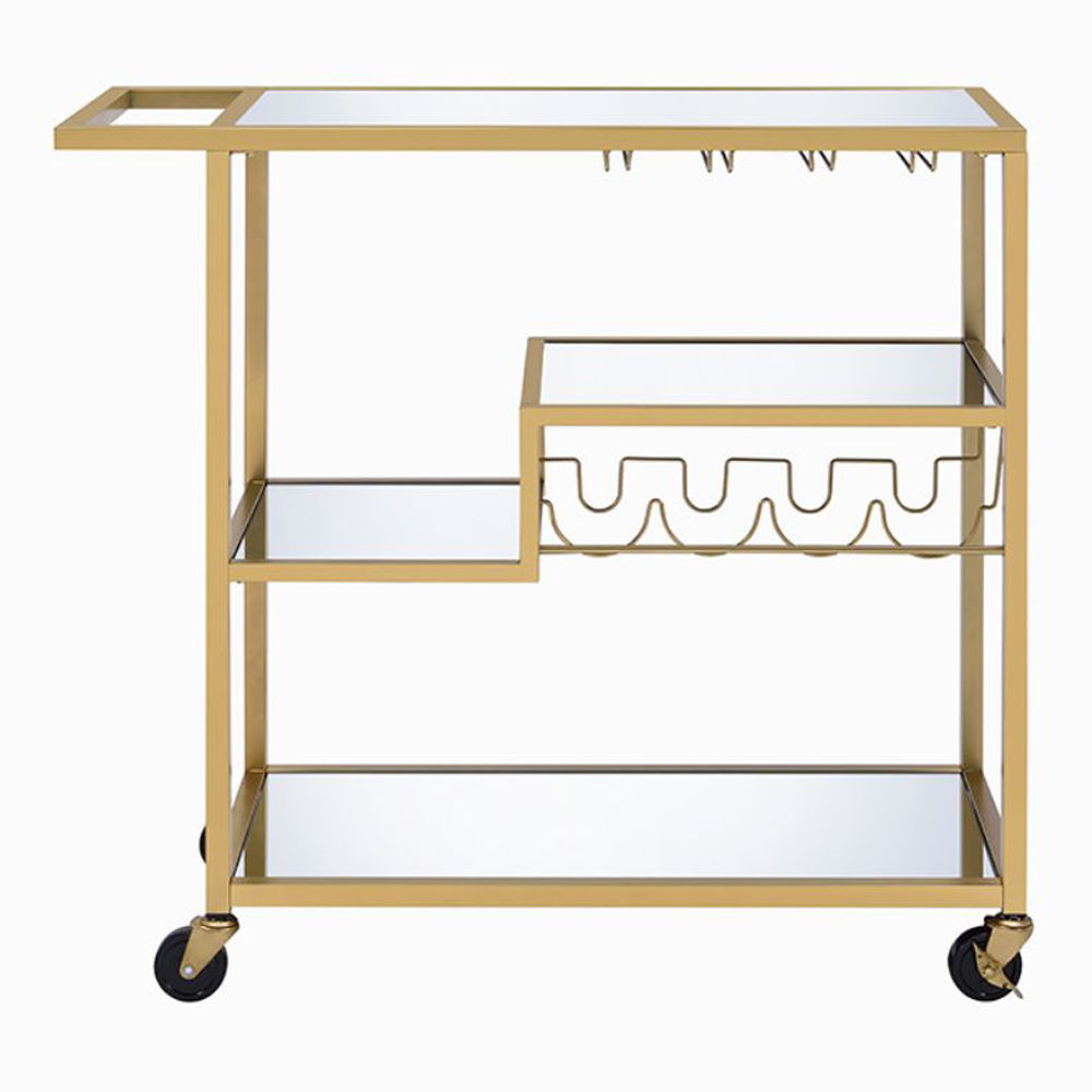 Adamsen - Serving Cart - Mirrored & Champagne
