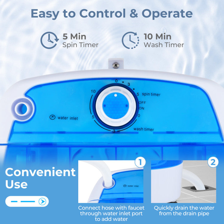 5.5 lbs Space-Saving Semi-Auto Washer