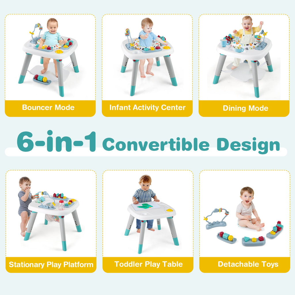 6-in-1 Baby Activity Center Infant Jumper Toddler Table