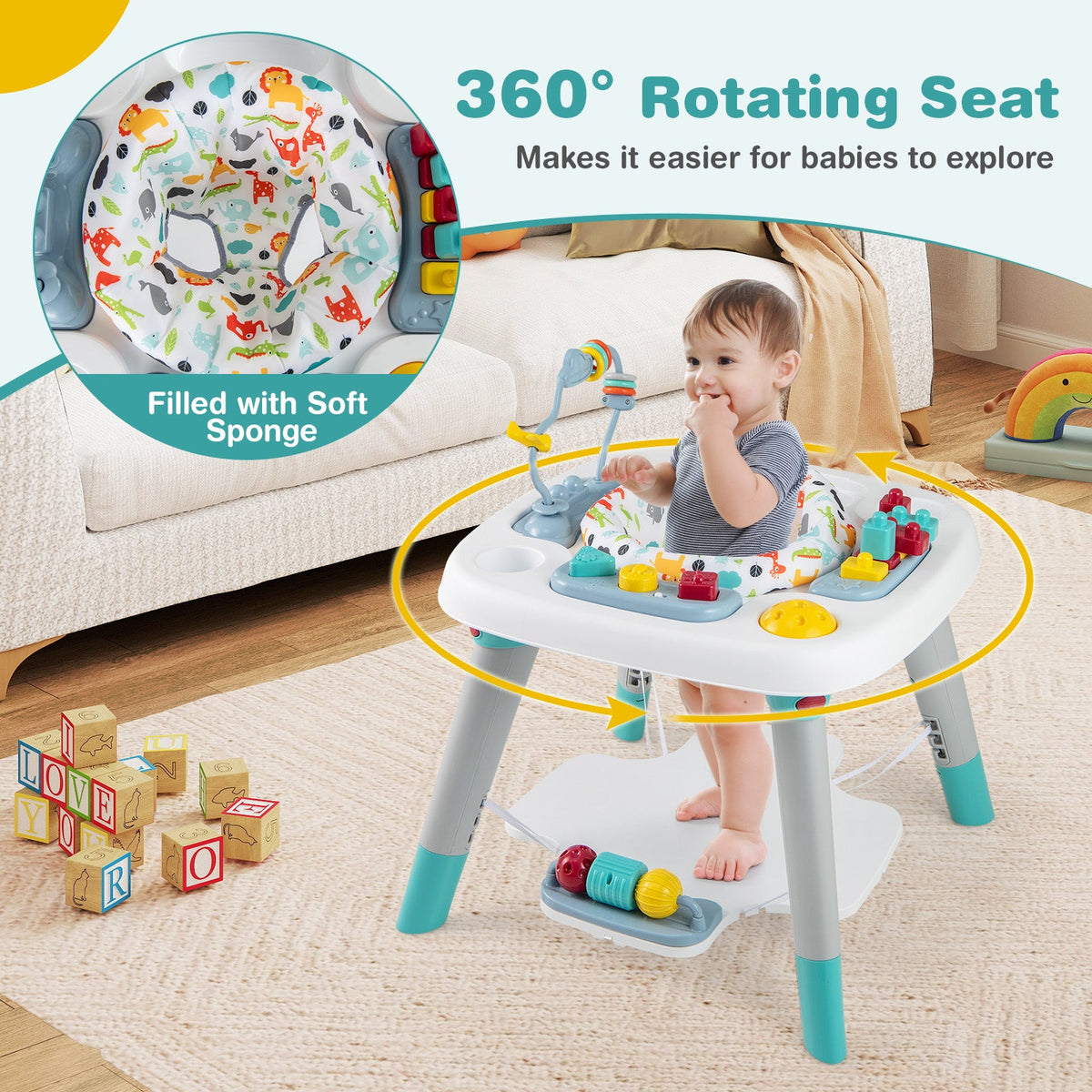 6-in-1 Baby Activity Center Infant Jumper Toddler Table