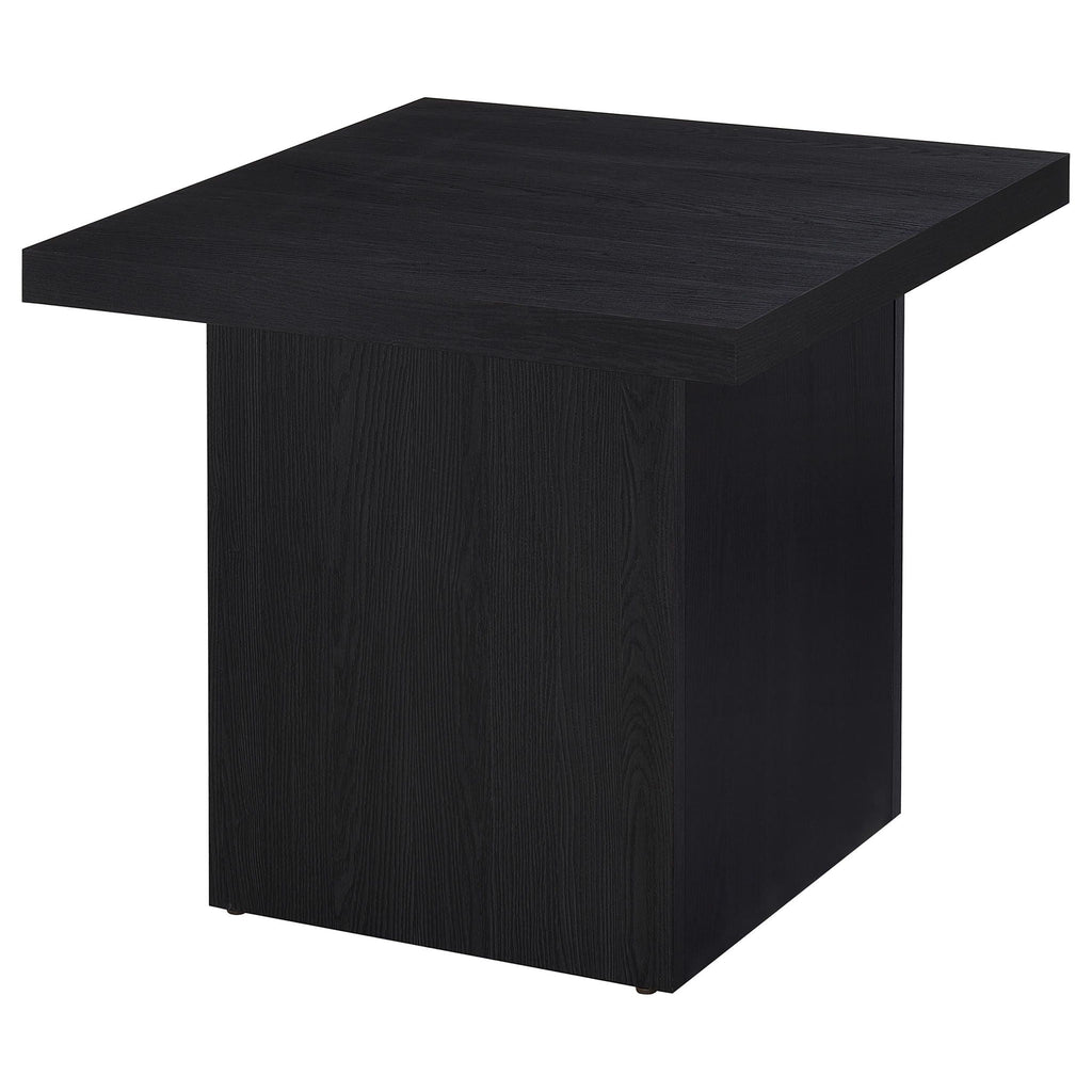 Devar 2-piece Square Cocktail Coffee End Table Set Black