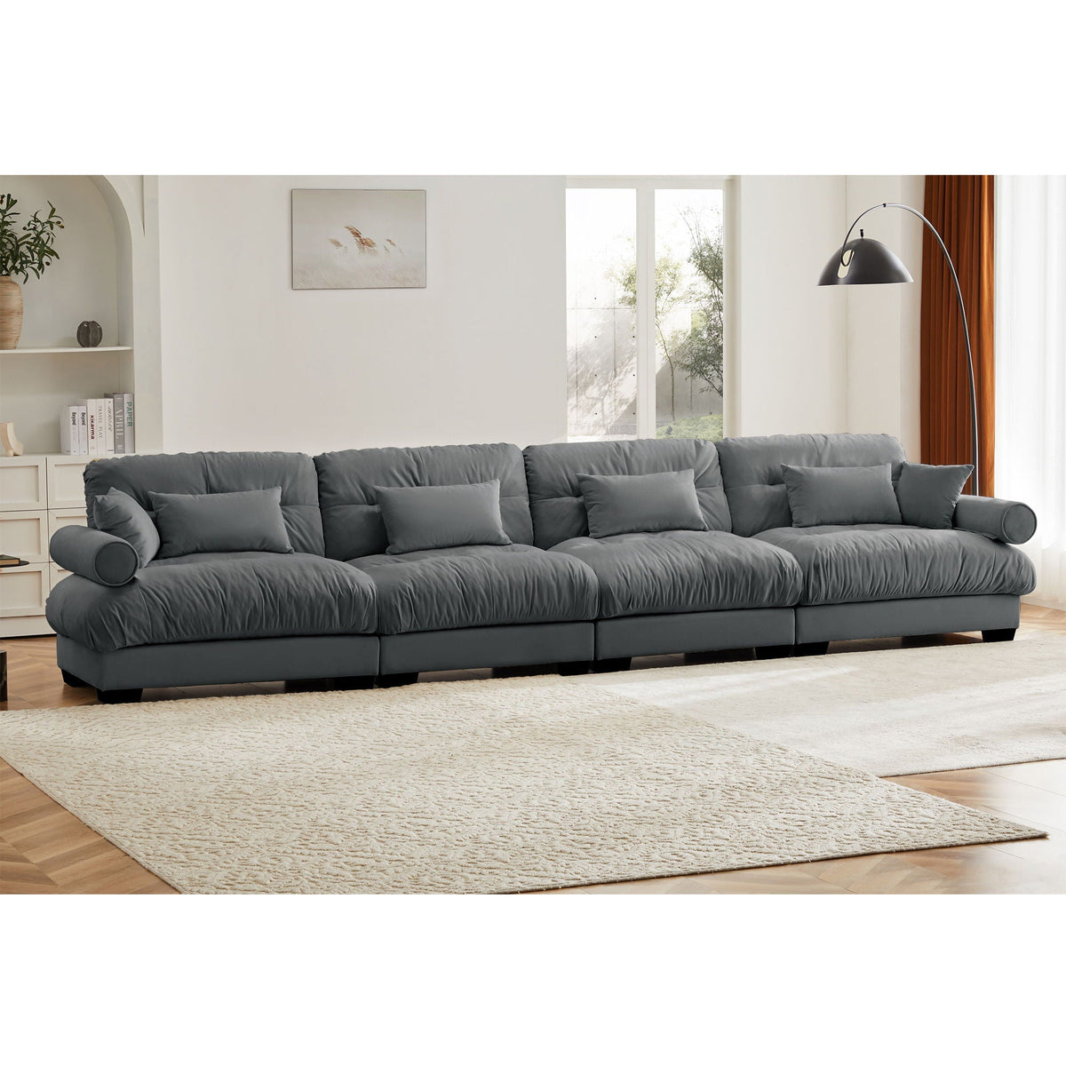 Super Comfort Oversized Modular Sectional Sofa, Deep Seat Convertible L Shaped Couch