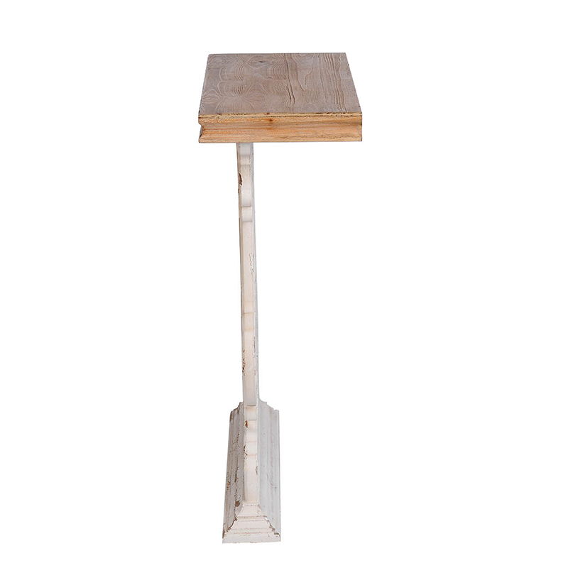 Classic Vintage Wash Console Table With Wood Top - Brown / Antique White