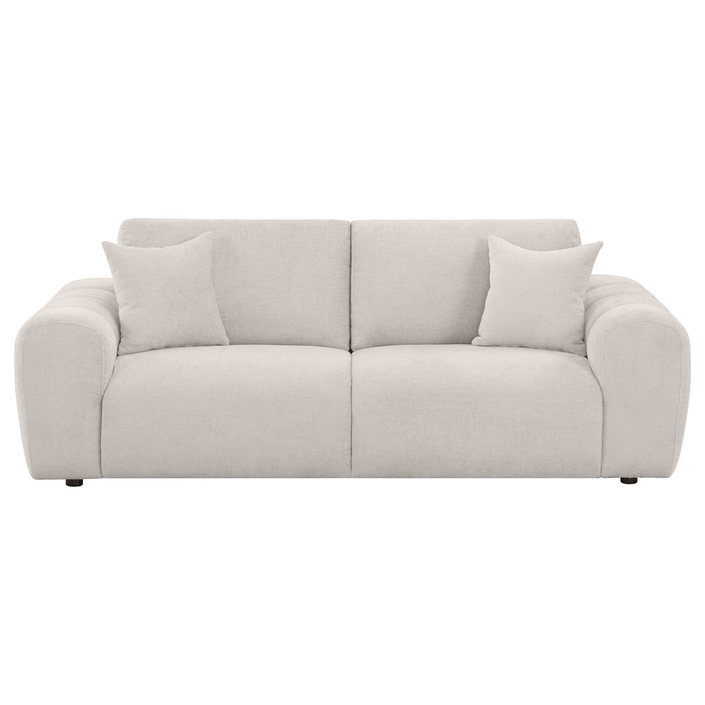 Burnett Chenille Upholstered Wide Arm Sofa Ivory