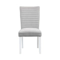 Elizaveta - Side Chair (Set of 2) - Gray Velvet &White High Gloss