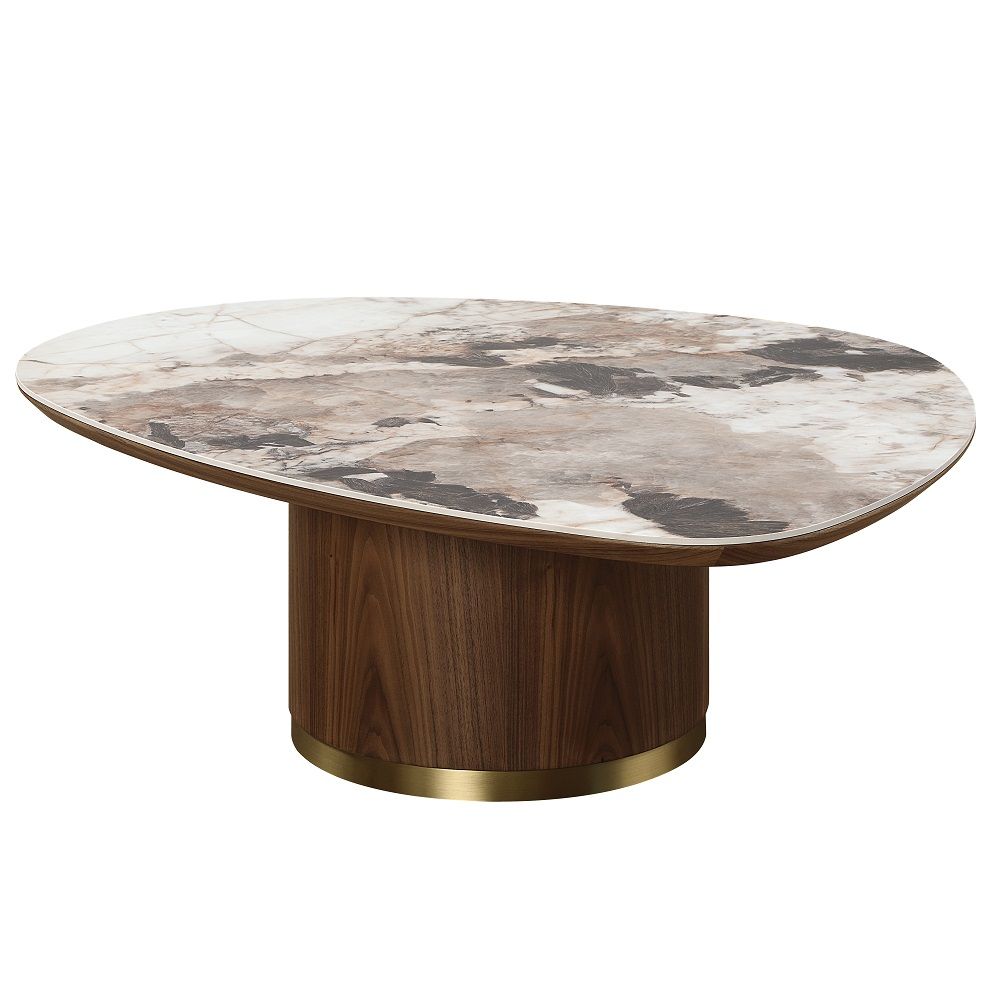 Willene - Coffee Table With Ceramic Top - Ceramic Top & Walnut