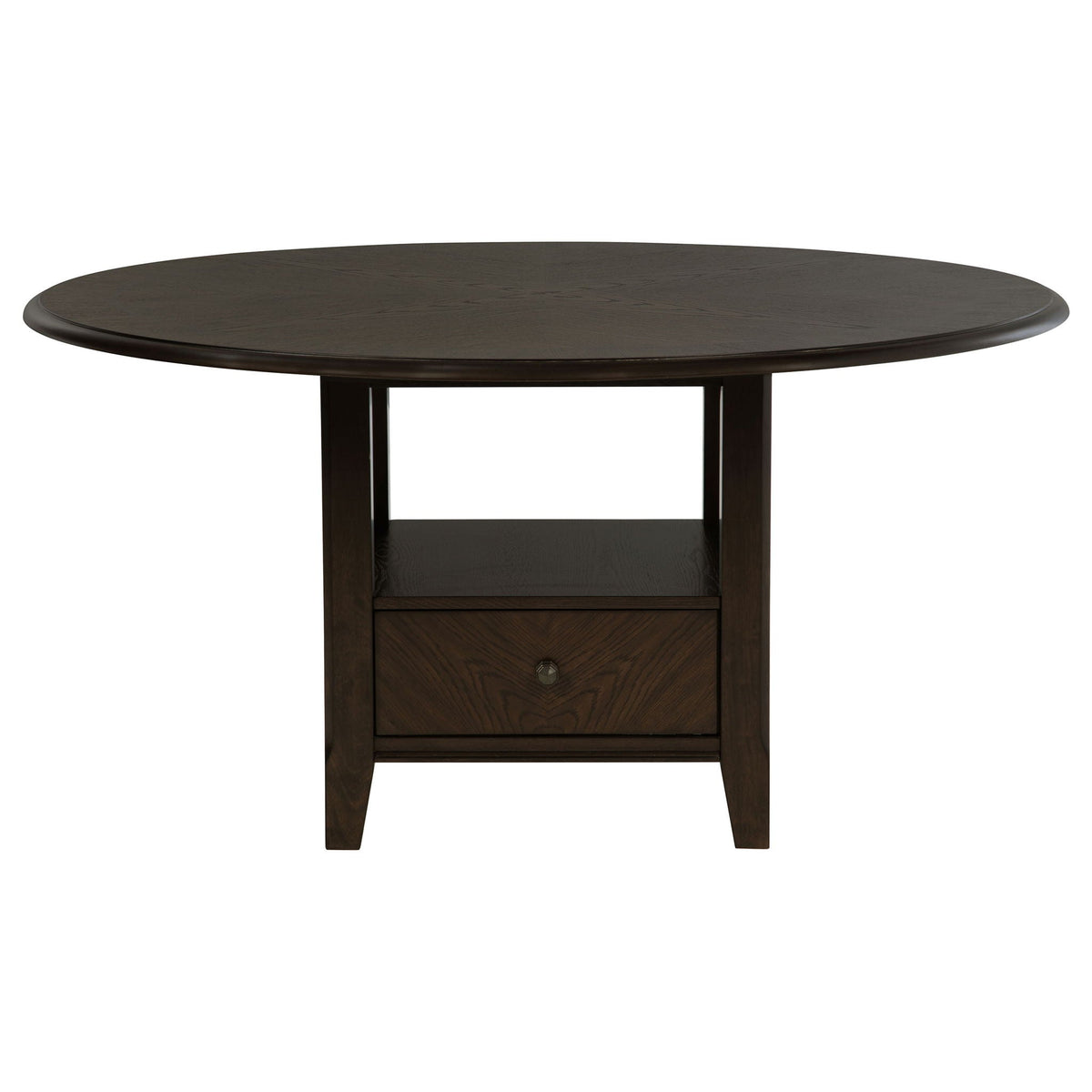 Twyla 60-inch Round Dining Table with Drawer Dark Cocoa