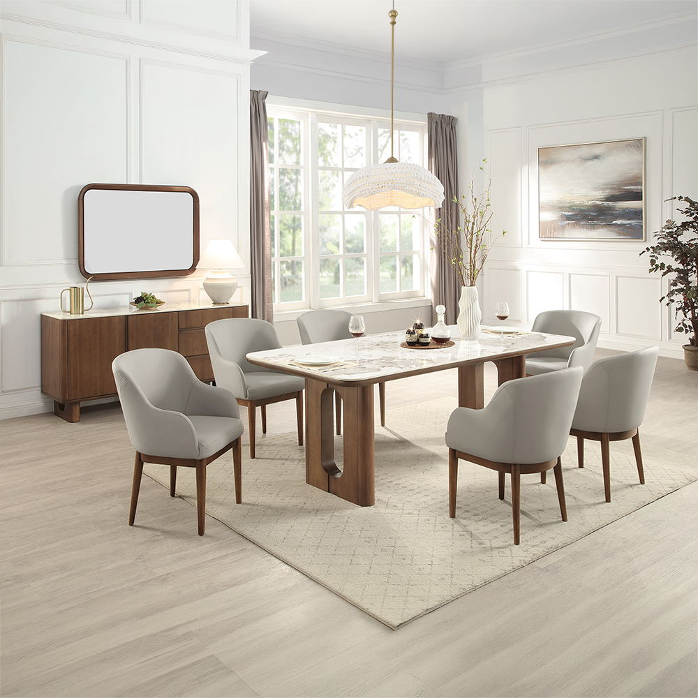 Harvey - Dining Table With Ceramic Top - Walnut