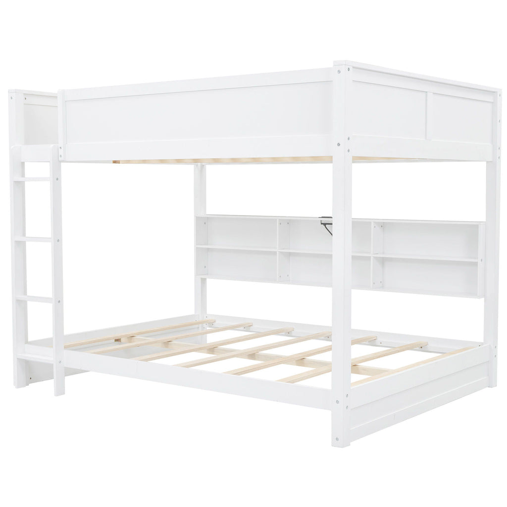 Bunk Bed With Storage Cabinets And USB Ports