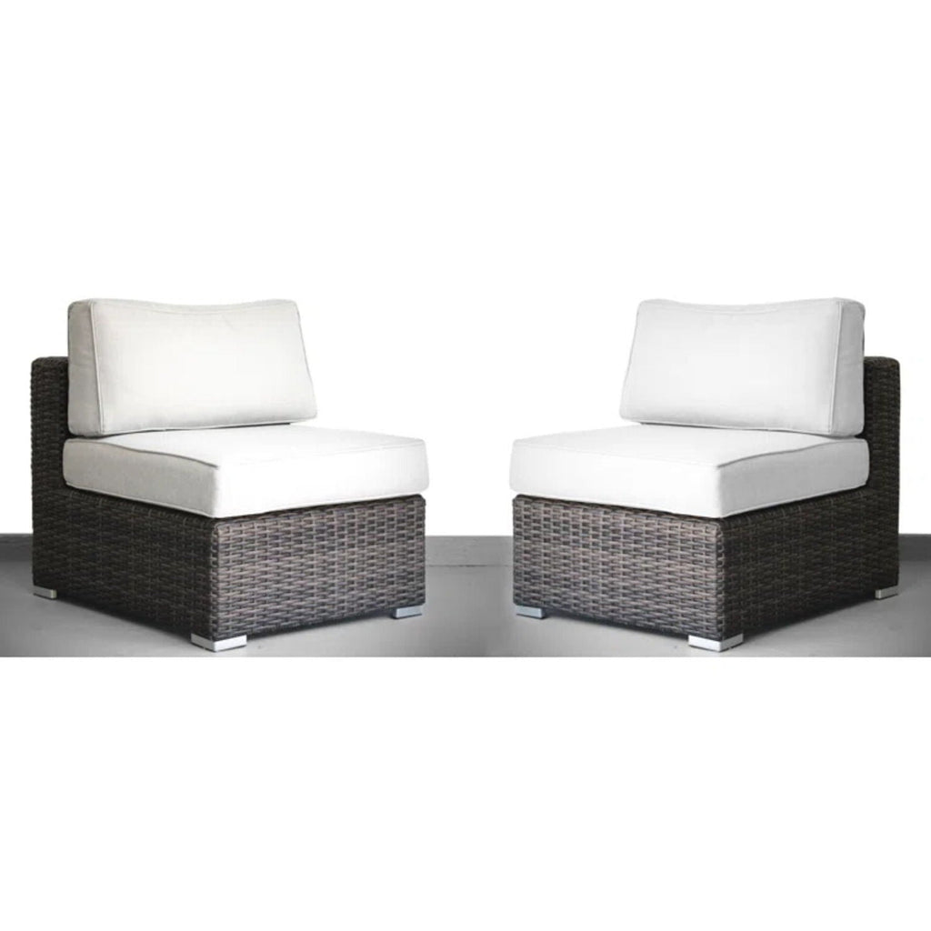 Seating Set With Cushions Handcrafted Wicker Design