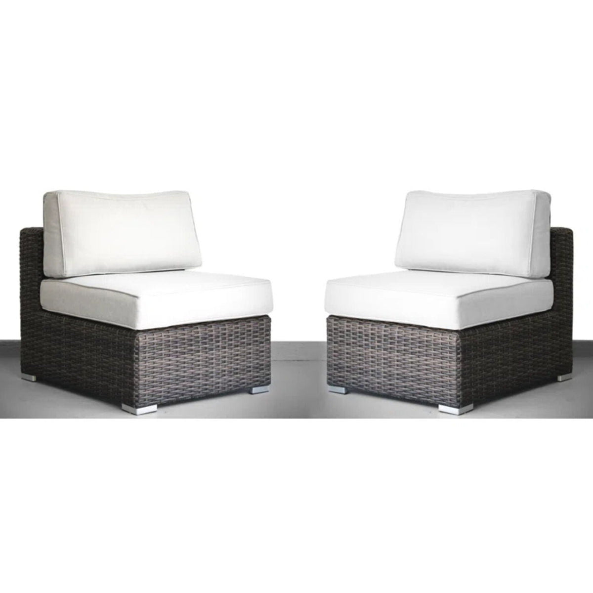 Seating Set With Cushions Handcrafted Wicker Design