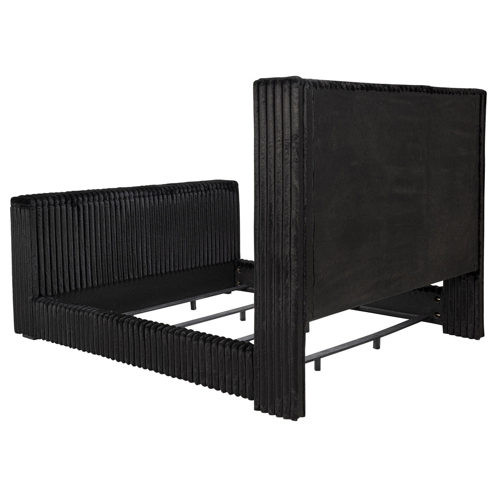 Centergrove Upholstered Eastern King Wingback TV Bed Black