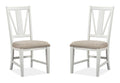 Heron Cove - Dining Side Chair With Upholstered Seat (Set of 2) - Chalk White