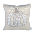 Lace Embroidered Pumpkin Throw Pillow - Natural