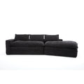 Modern Minimalist Modular Sectional Sofa With Deep Seats And Right Facing Chaise