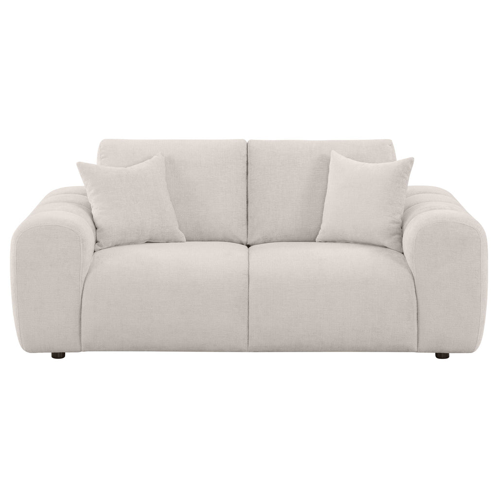 Burnett Chenille Upholstered Wide Arm Loveseat Ivory