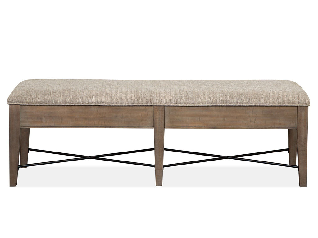 Paxton Place - Bench With Upholstered Seat - Dovetail Gray