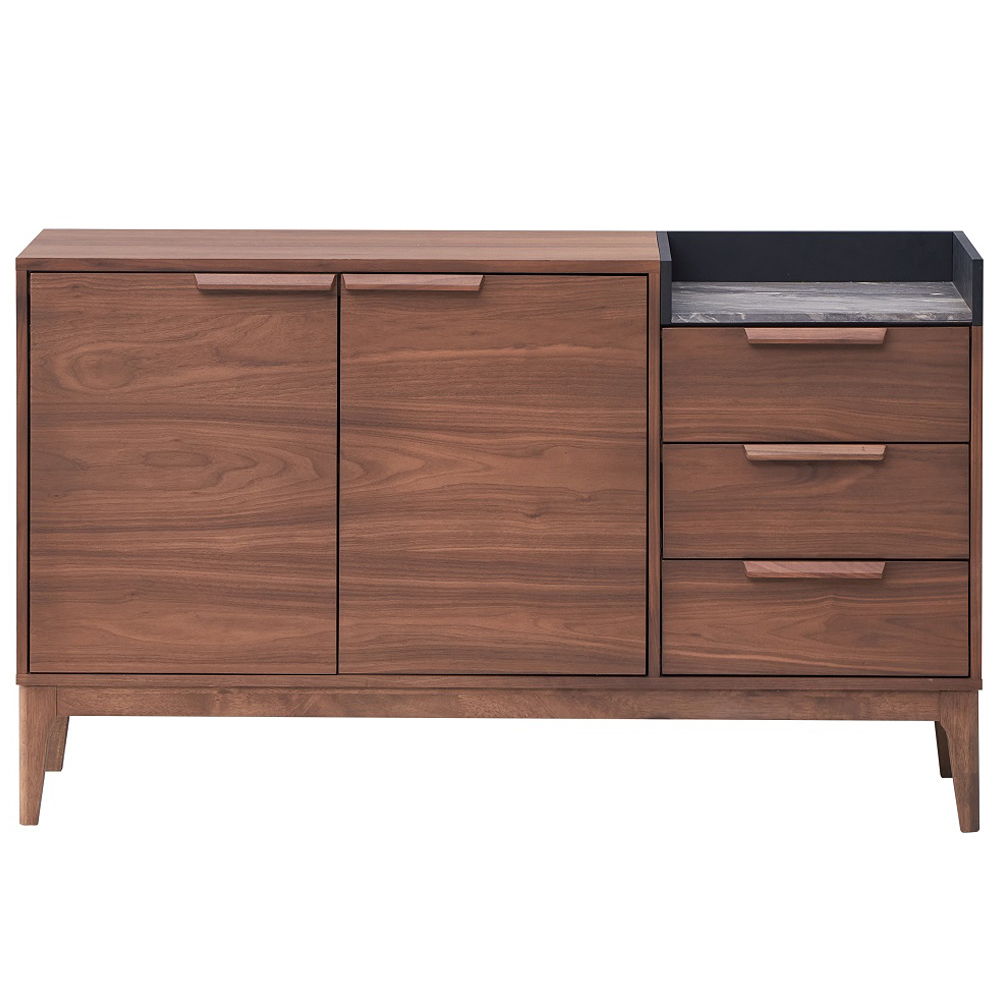 Bevis - Server - Green Fabric & Walnut