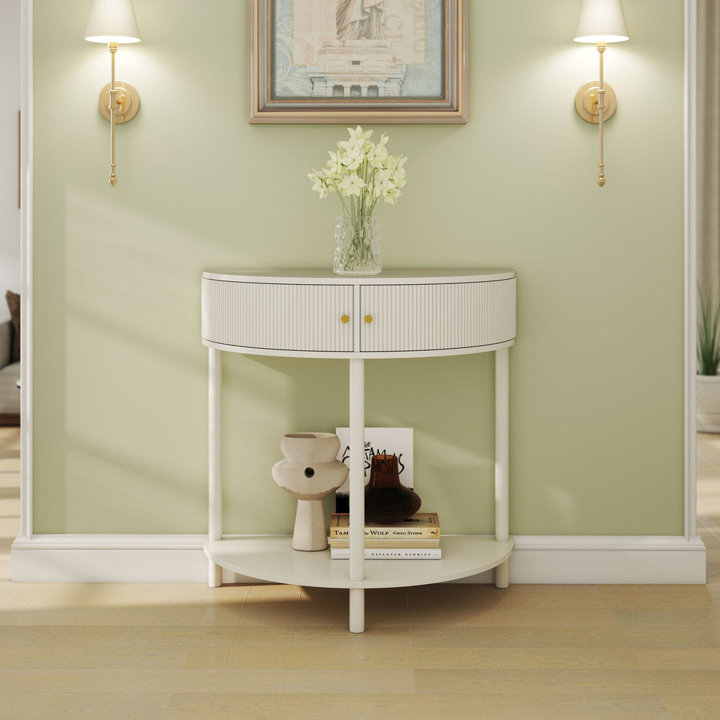 Demi Lune - Console Table With 2 Storage Drawers