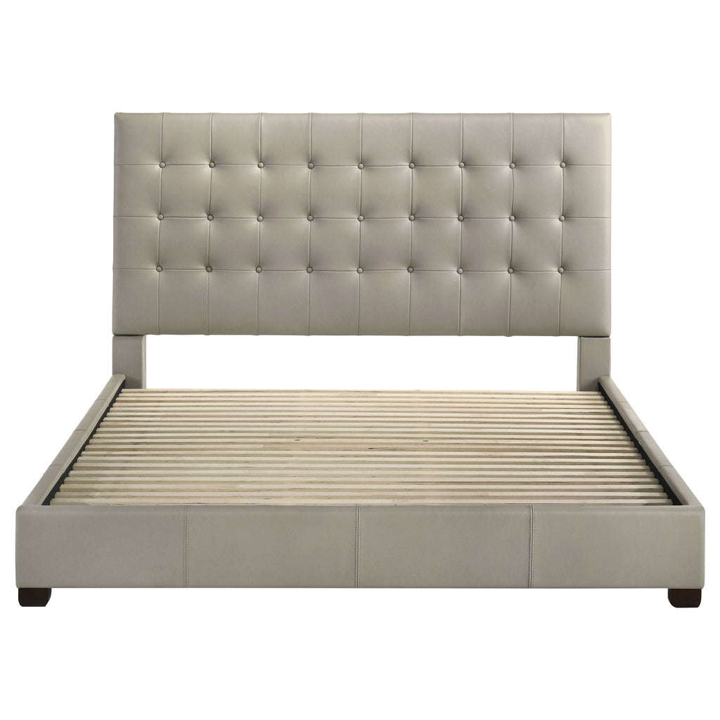 Medley Genuine Leather Eastern King Platform Bed Tan