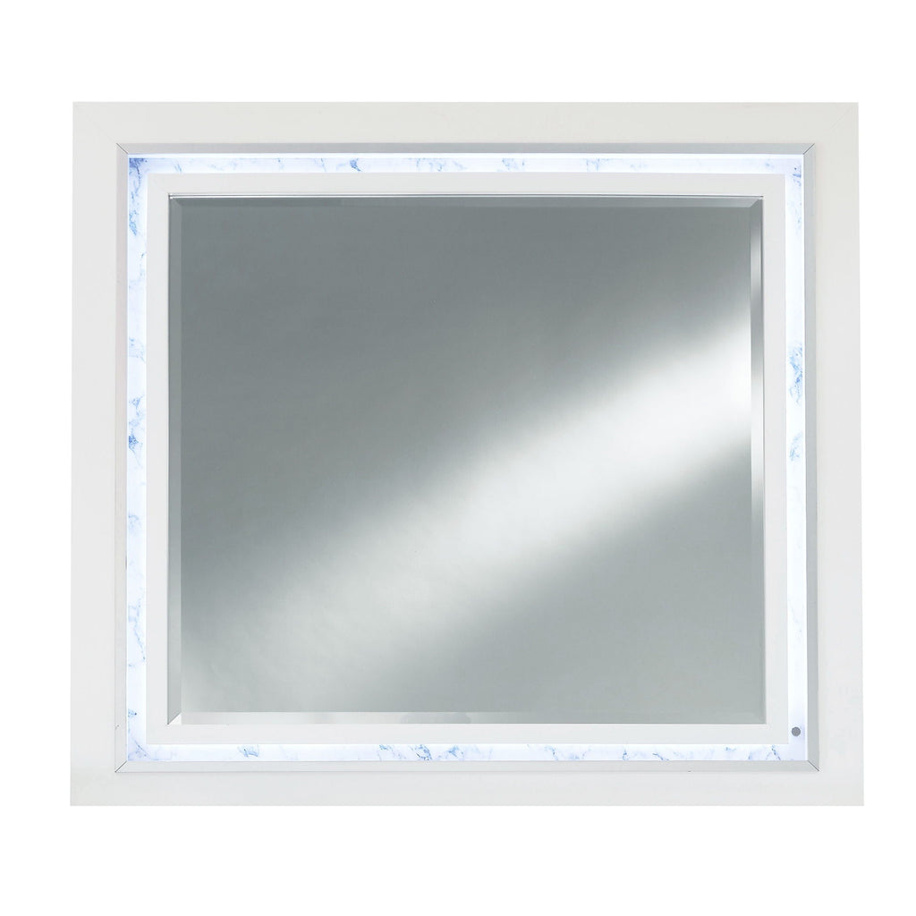 Skye - Marble Mirror - White
