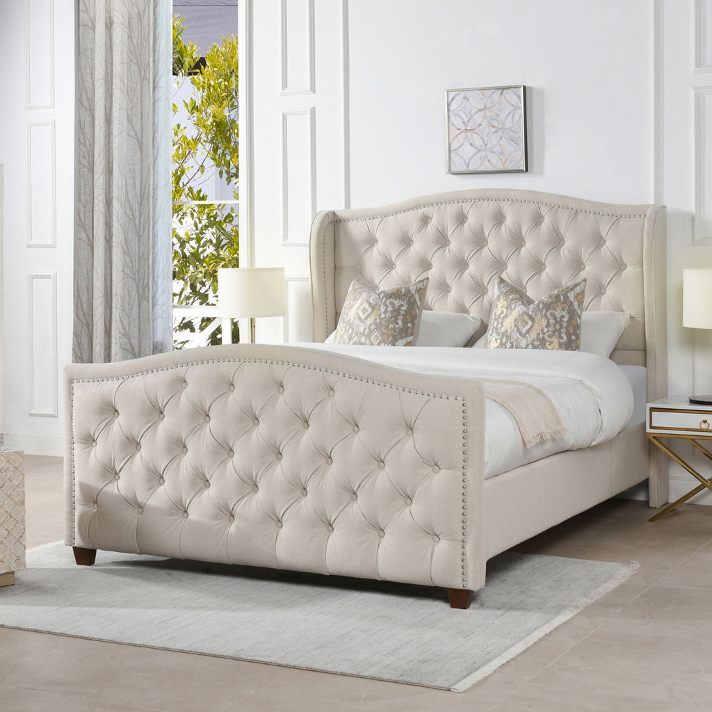 Marcella - Upholstered Shelter Headboard Bed