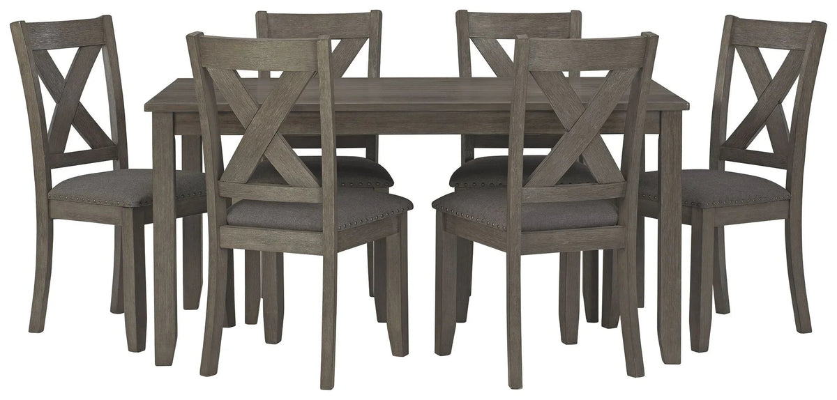 Caitbrook - RECT DRM Table Set (Set of 7) - Gray
