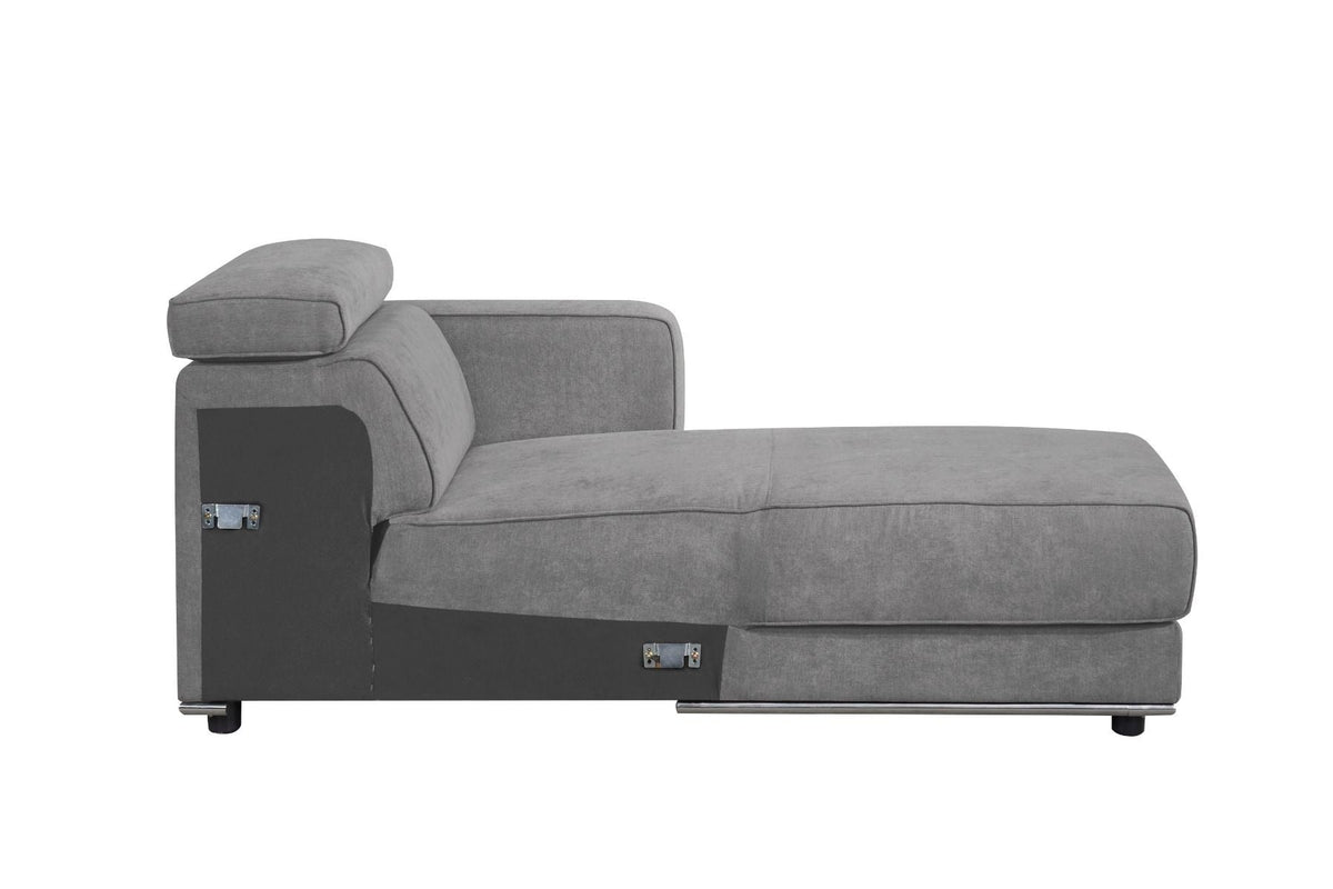 Alwin - Modular Rf Chaise - Dark Gray Fabric