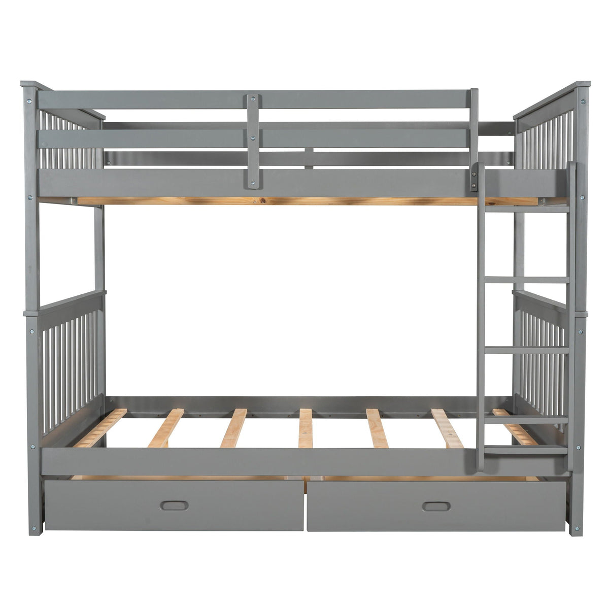 Bunk Bed With Ladders And 2 Storage Drawers