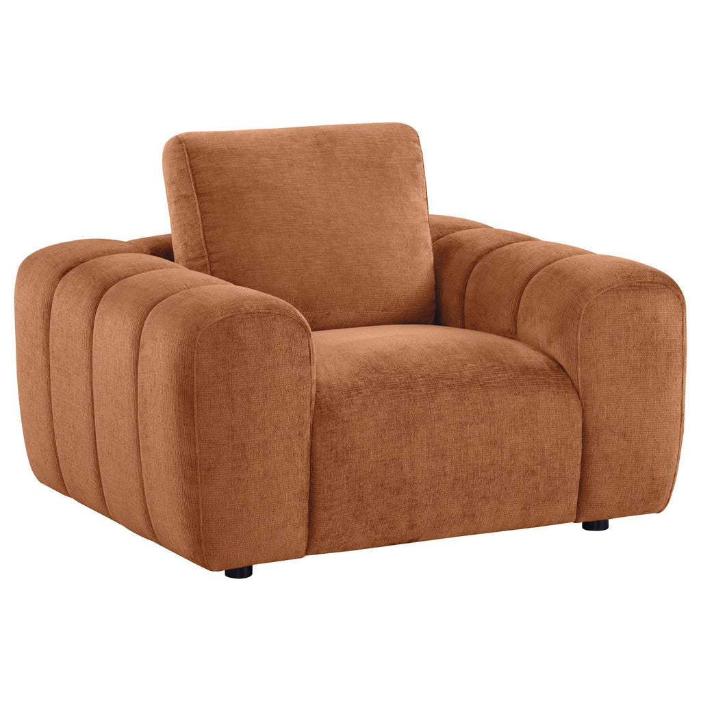 Burnett 3-piece Chenille Upholstered Sofa Set Burnt Orange