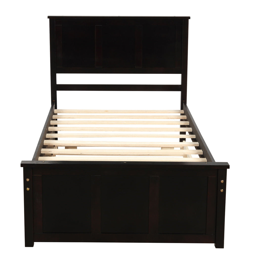 Platform Storage Bed With 2 Wheel Base Drawers