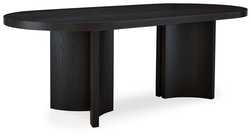Rowanbeck - Oval Dining Room Table - Black