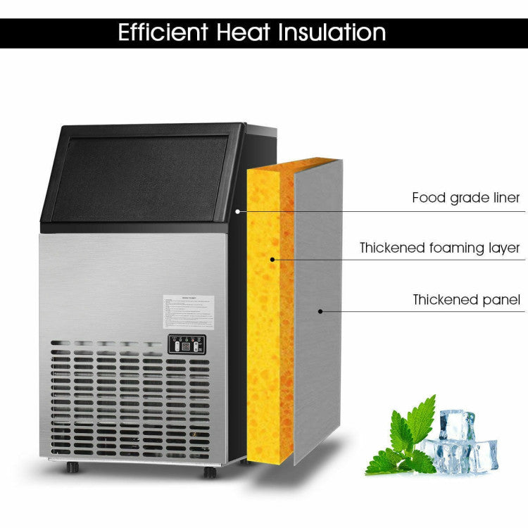Compact Stainless Steel Ice Maker