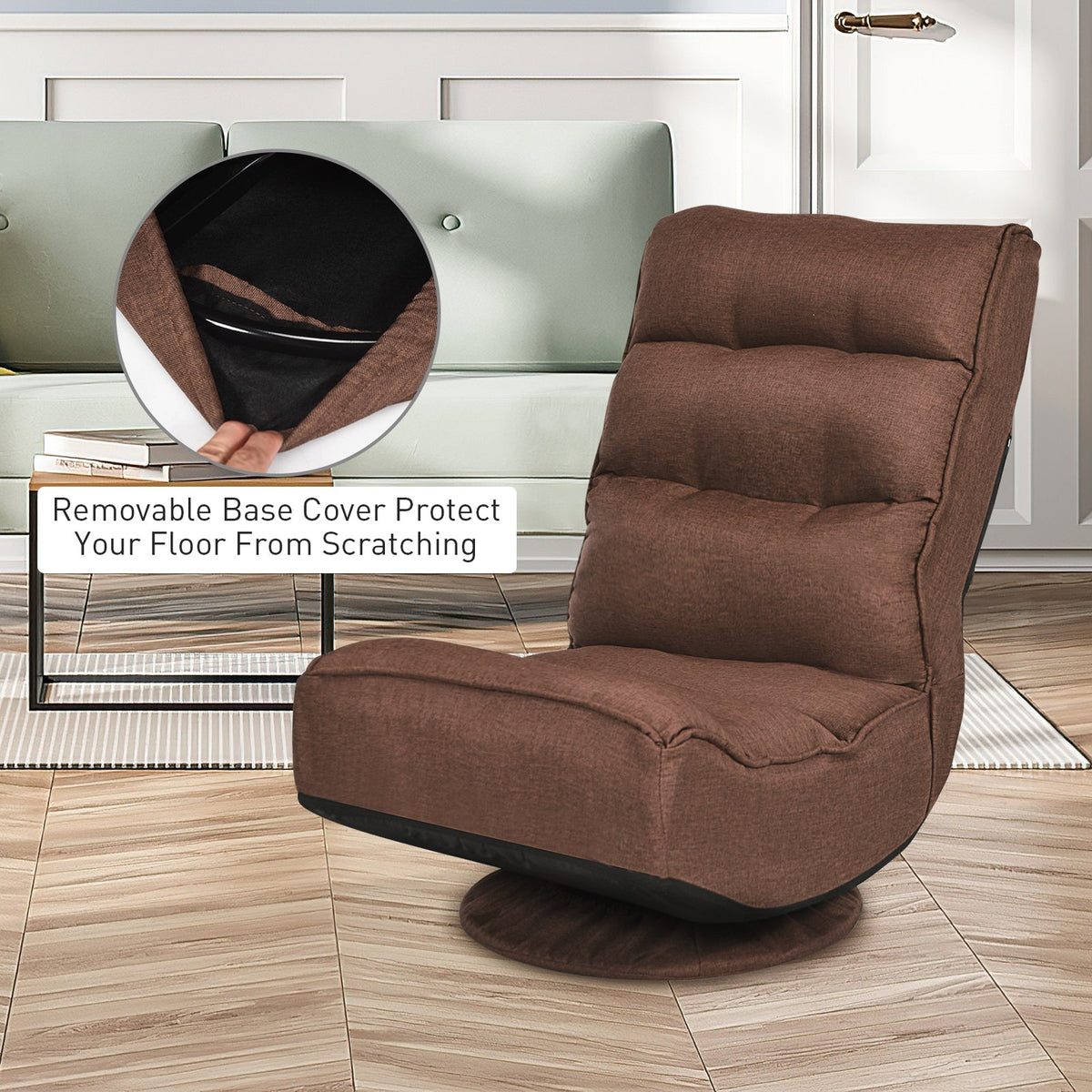5-Position Folding Floor Gaming Chair