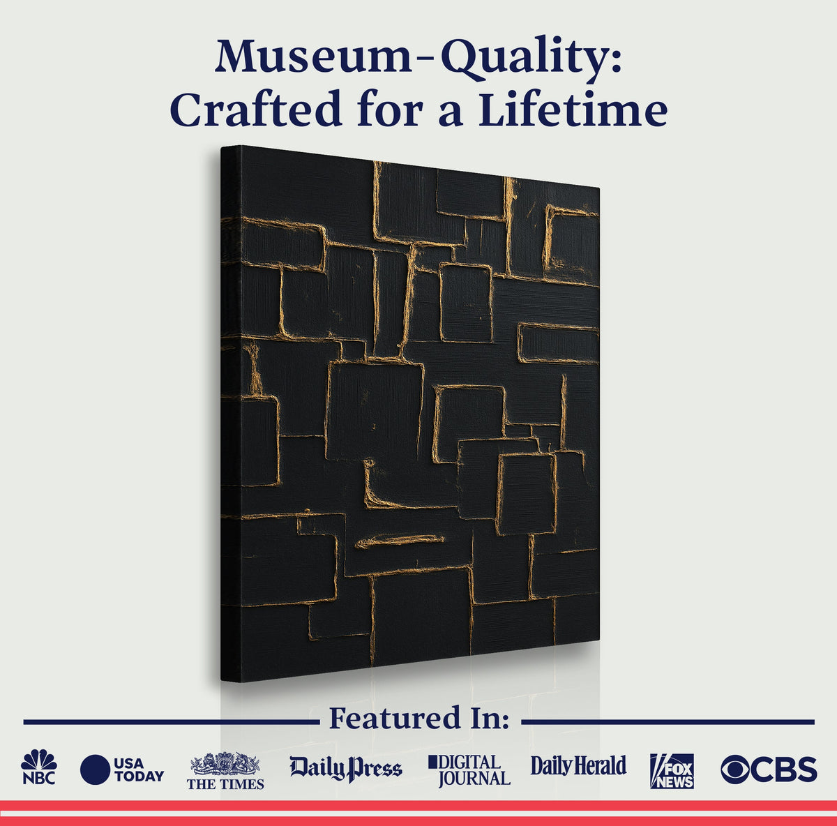 Contemporary Black and Gold Wall Art