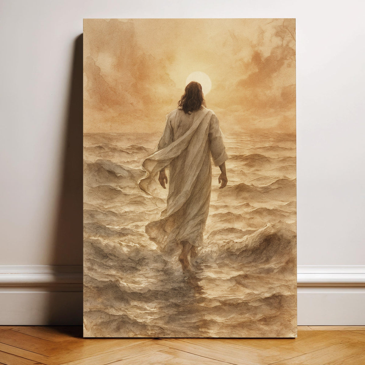 Jesus Christ Walking On Water Faith Wall Art VI